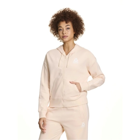 Reebok Tops - Reebok Women's Cropped Zip-Up Hoodie, Size Large, Lightweight, Comfort Fit